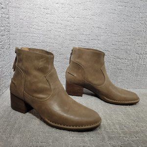 Ugg Bandara Womens Size 9 Sahara Leather Brown Back Zip Ankle Chelsea Boots NEW